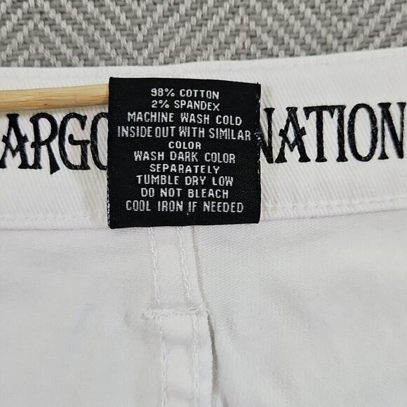 Argonaut Nation Men's White Slim Straight Jeans Size W38 x L32 Distressed Zipper - Picture 12 of 12